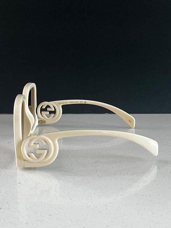 Gucci Interlocking-G GG1326S 002 oversize-frame cream sunglasses main image 7